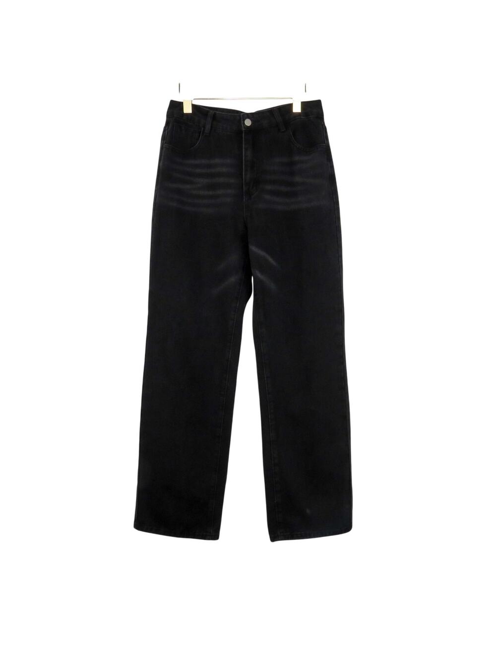 Shein Black Wide Leg Jeans High Rise Straight Leg Baggy Relaxed Fit Jeans 30"